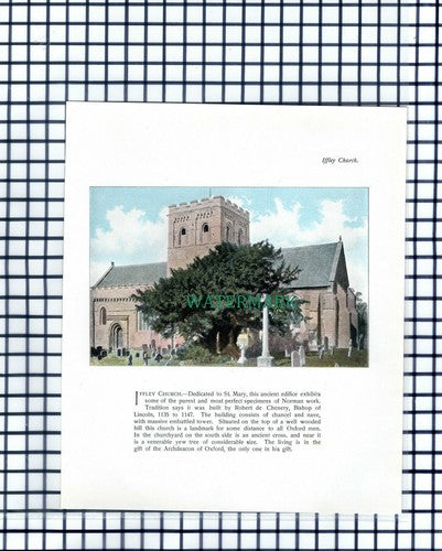Iffley Church Oxford - c.1900 Print