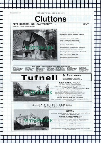 X1485) Pett Bottom Canterbury Kier Park Ascot House Sale Advert - 1978 Cutting
