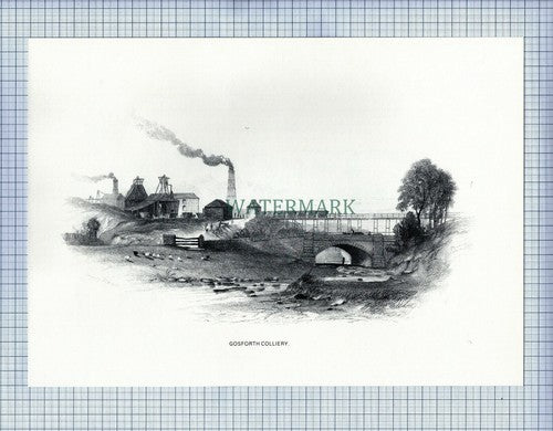 ST LAWRENCE GOSFORTH COLLIERY MINE MINING PRINT 1987 (X1712)