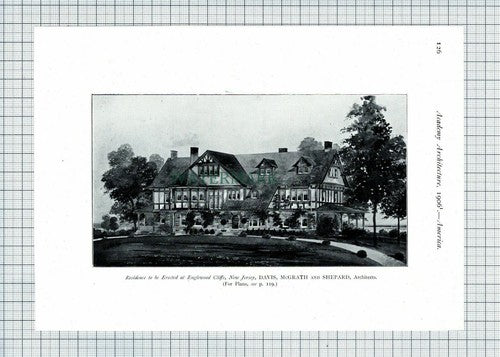 Englewood Cliffs New Jersey  / Club House Williamstown Mass - 1906 Print