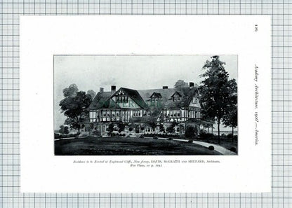 Englewood Cliffs New Jersey  / Club House Williamstown Mass - 1906 Print