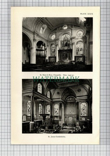 C7469) St Mary-le-Bow Church Cheapside London St James Garlickhithe -  1948