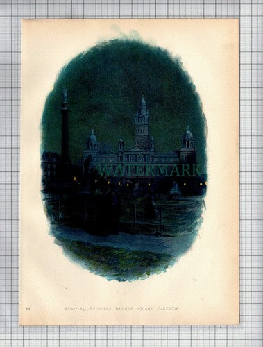 (8399) MUNICIPAL BUILDINGS George Square GLASGOW - c.1910 Print