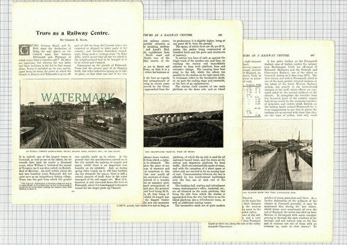 TRURO Cornwall Railway Station - 1909 Article / Print