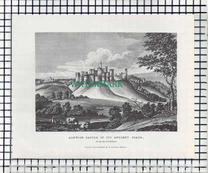 Alnwick Castle / Dunstanburgh Castle Northumberland - c.1960s Book Print