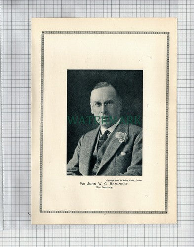 (5385) MR JOHN W G BEAUMONT PRESTON  - 1922