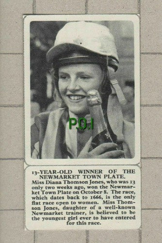 (5439) Miss Diana Thomson Jones Newmarket Town Plate Winner - 1964 SMALL Clip