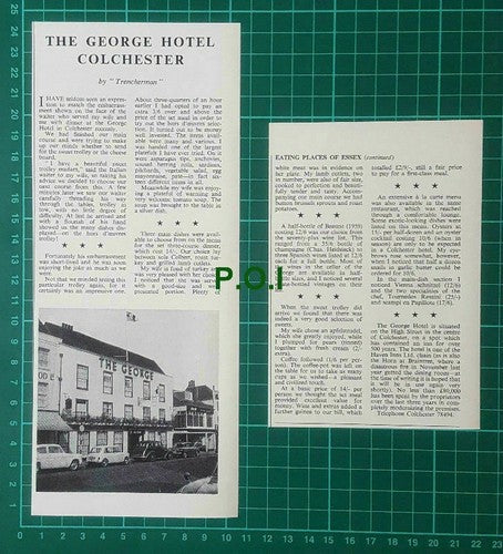 The George Hotel Colchester Essex - 1966 TWO-PART Cutting