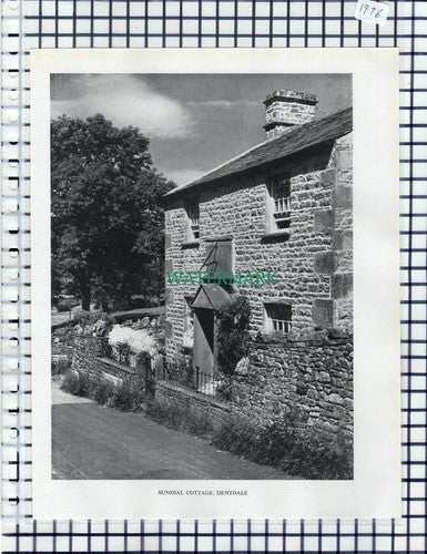 Sundial Cottage Dentdale England - 1951 Cutting / Print