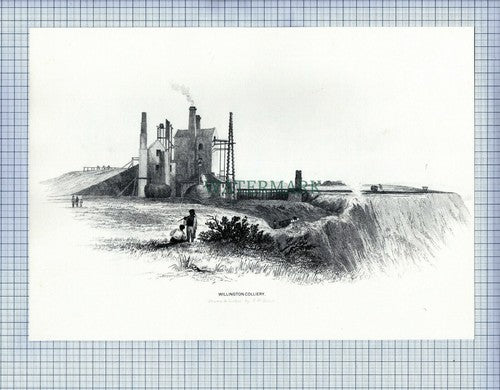 WALLSEND DROPS WILLINGTON NEWCASTLE COLLIERY  MINE MINING PRINT -  1987