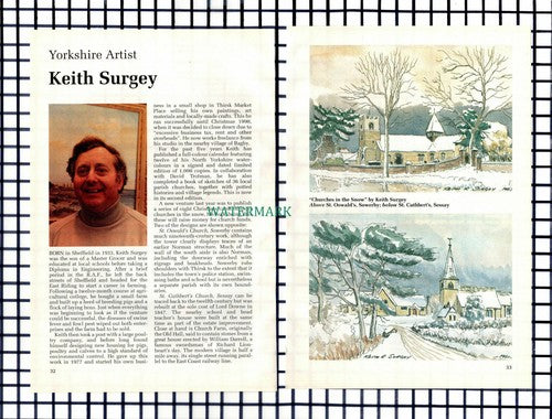 Keith Surgey Artist Sheffield  Bagby Yorkshire - 1992 Small Article