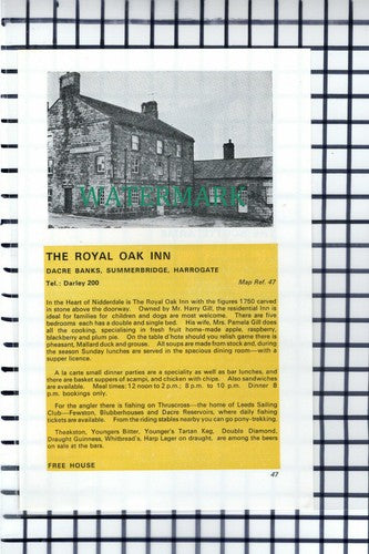C6822) Royal Oak Inn Summerbridge Harry Gill / Scotts Arms Sicklinghall  Cutting