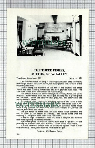 C7532) Stirk House Hotel Gisburn Three Fishes Mitton Whalley  c.1970s Cutting