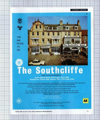 (5806) Park Avenue Hotel Bridlington Earnshaw / Southcliffe Dismore Wright  1973