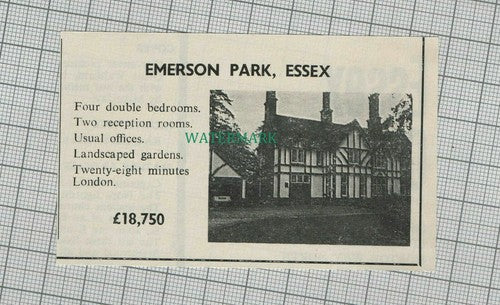 C1652) Emerson Park Essex House Sale Advert   SMALL!!! - 1968 Clip