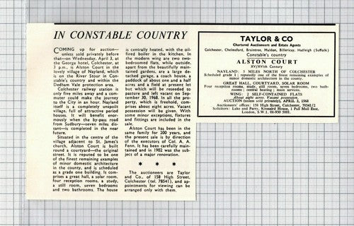Alston Court Nayland Essex  Auction Sale - 1968 Cutting