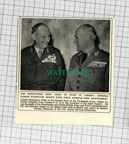 C2187) Gen Barrof Rodriguez Portuguese Army & FM Lord Montgomery - 1948 Clip