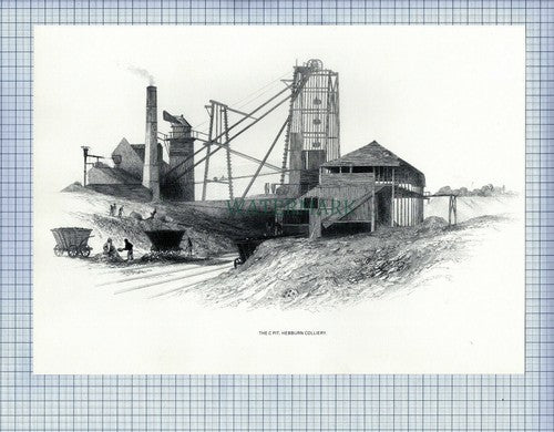 HEBBURN COLLIERY THE C PIT MINE MINING PRINT - 1987