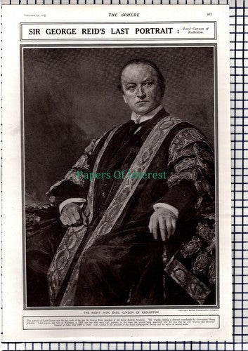 Sir George Reid Lord Curzon Of Kedleston   - 1913 News Page / Print