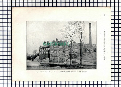 (8138) Electric Station Severn George Hornblower Architect  - 1902 Book Print