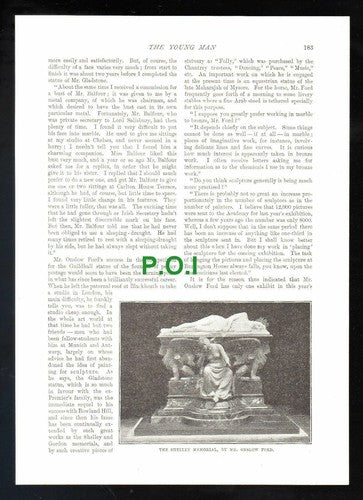(5713) E Onslow Ford RA Sculptor Interview - 1896 Article