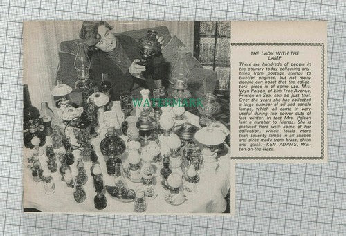 C2044) Mrs Wyn Polson Elm Tree Ave Frinton on Sea Lamp Collection  - 1972 Clip