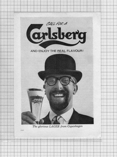 Carlsberg Lager Bowler Hat - Advert 1961