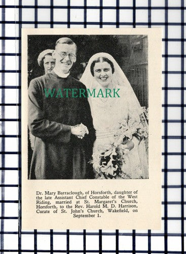 C7095) Dr Mary Barraclough Horsforth Rev Harold MD Harrison Wakefield   - 1936