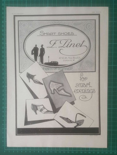 X1016) F Pinet London Shoe Magazine Advert  -  1924
