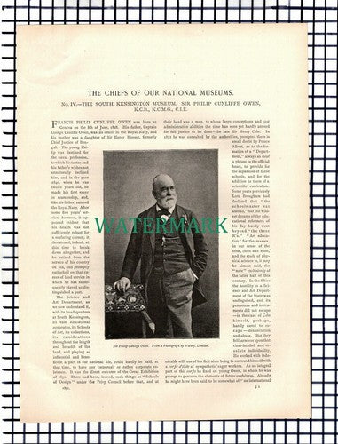 X1665) Sir Philip Cunliffe Owen South Kensington Museum - c.1892 Article
