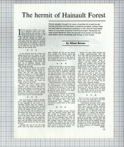Dido The Hermit Of Hainault Forest Chigwell Essex William Bell - 1973 Article