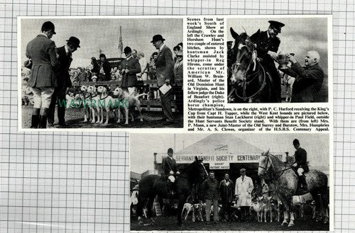 (C119) Ardingly Horse Reg Hirons Brainard PC Hurford Tupper Hunt Servants 1972