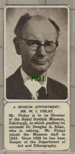 (C473) Mr W L Finlay Royal Scottish Museum Edinburgh  - SMALL 1961 Clip