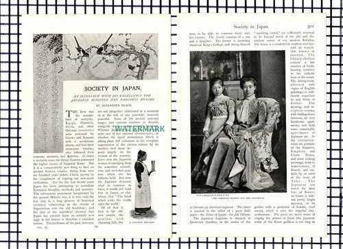 Society In Japan Baroness Hyashi Japanese Minister   - c.1900 Article / Print
