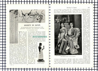 Society In Japan Baroness Hyashi Japanese Minister   - c.1900 Article / Print
