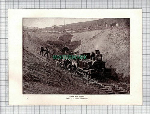 (6073) LAING'S LAINGS NEK Tunnel - c.1910 Print
