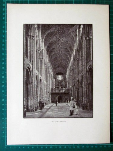 X1061) Norwich Cathedral England - c.1895 Print