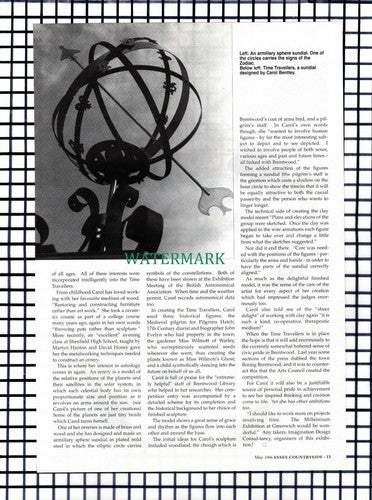 Brentwood Essex Sculpture Carol Bentley  - 1996 Article / Print