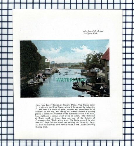 River Isis  Oxford Folly Bridge Eights Week - c.1900 Print