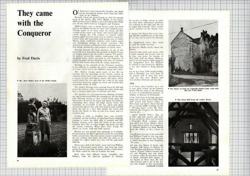 (6501) Mrs Deta Mallet Curry Mallet Somerset   - 1969 Article