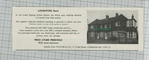 C1670) Loughton Essex House Sale Advert   - 1964 Clip