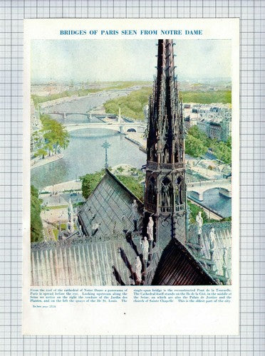 (5860)  Old Paris Street Scenes / Paris Bridges  Notre Dame - Book Print