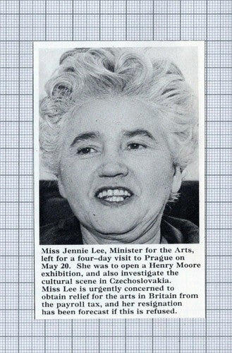Miss Jennie Lee Minister For The Arts  - 1966 News Clipping