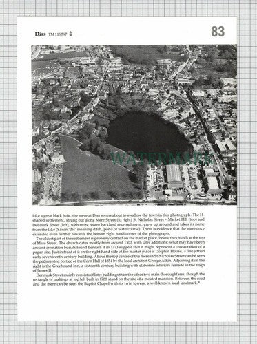 (8500) Diss Norfolk / Thetford Aerial View -  c.1980s Cutting