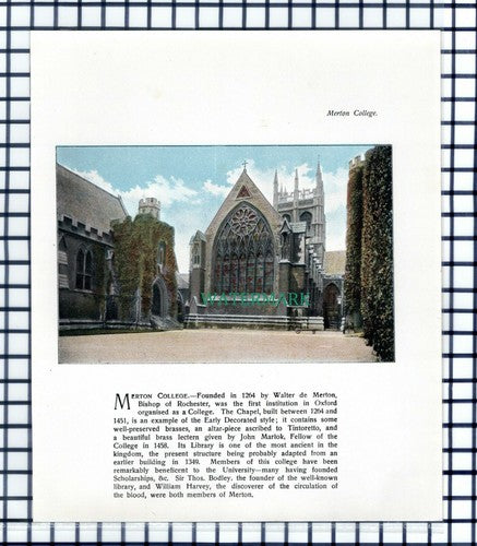 Merton College Oxford - c.1900 Print