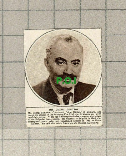 C1657) Mr Georgi Dimitrov Prime Minister Bulgaria Obituary  - 1949 Clip