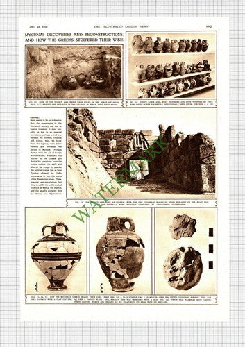 Mycenae Excavations Alan Wace Charles Hobbis - 1950 Article