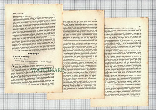 (485) The Queen's Own Royal West Surrey Regiment  - 1899 Article