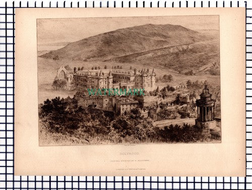 Holyrood E Slocombe   - 1891 Print  / Etching