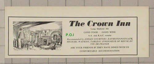 C2243) The Crown Inn Long Melford Essex Advert - 1972 Clip